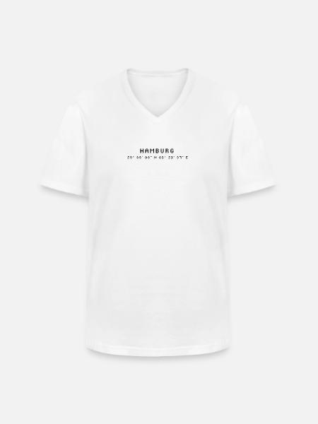 Hamburg coordinates - Men's V-Neck T-Shirt - white