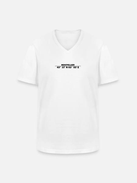 Montpellier coordinates - Men's V-Neck T-Shirt - white