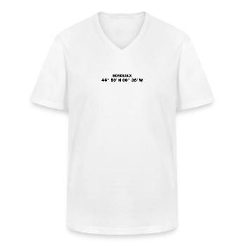Bordeaux coordinates - Men's V-Neck T-Shirt - white - Front - AI Model Male 185 light (185cm)