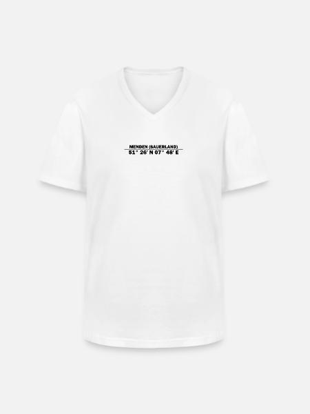 Coordonnées Menden (Sauerland) - T-shirt col V Homme - blanc