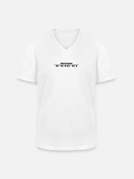 Montauban coordinates - Men's V-Neck T-Shirt - white