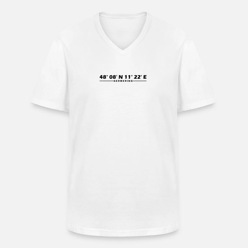 Coordonnées de germination - T-shirt col V Homme - blanc