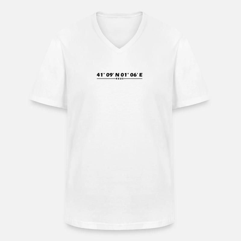 Reus Coordinates - Men's V-Neck T-Shirt - white
