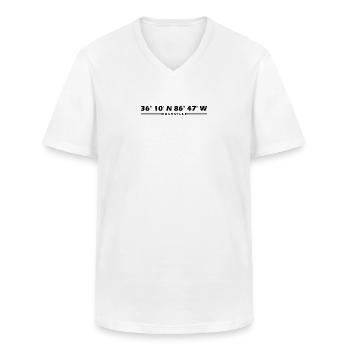 Nashville Koordinaten - Männer-T-Shirt mit V-Ausschnitt - Weiß - Vorne - AI Model Male 185 light (185cm)