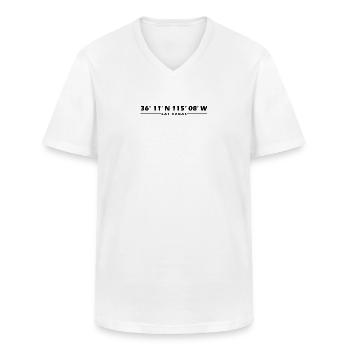 Las Vegas Coordinates - Men's V-Neck T-Shirt - white - Front - AI Model Male 185 light (185cm)