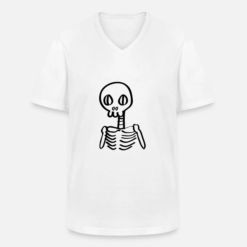 Gerippe Skelett Comic Halloween - Männer-T-Shirt mit V-Ausschnitt - Weiß