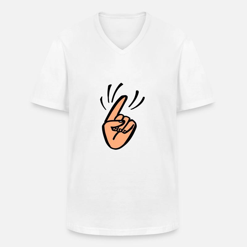Finger Waggle - Männer-T-Shirt mit V-Ausschnitt - Weiß