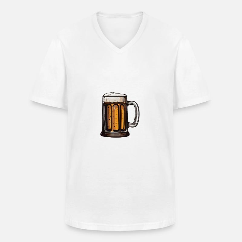 Bierkrug Bier Glas - Männer-T-Shirt mit V-Ausschnitt - Weiß