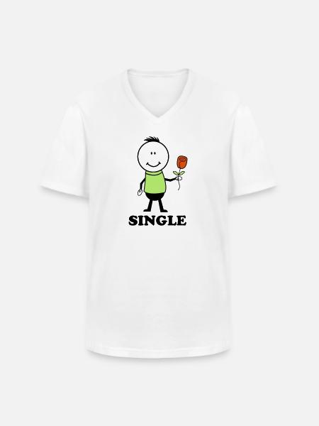 Lovers single - Men's V-Neck T-Shirt - white