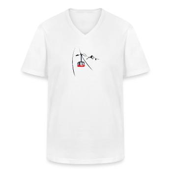 Jackson Hole Gondel - Männer-T-Shirt mit V-Ausschnitt - Weiß - Vorne - AI Model Male 185 light (185cm)