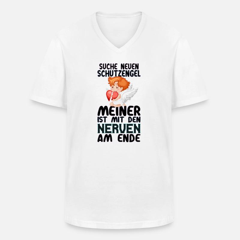 Suche Schutzengel Nerven - Männer-T-Shirt mit V-Ausschnitt - Weiß