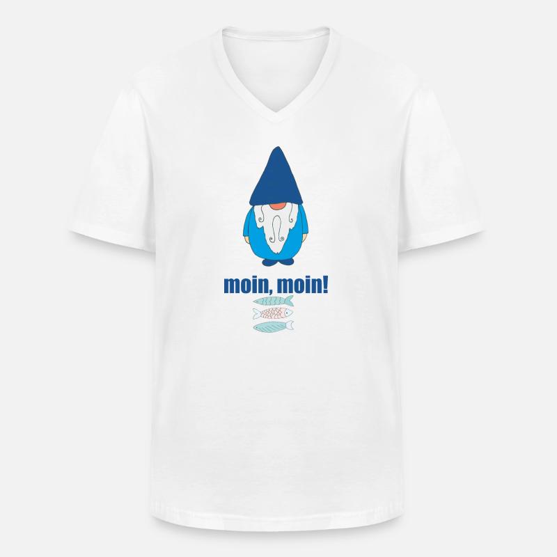 gartenzwerg moin - Männer-T-Shirt mit V-Ausschnitt - Weiß