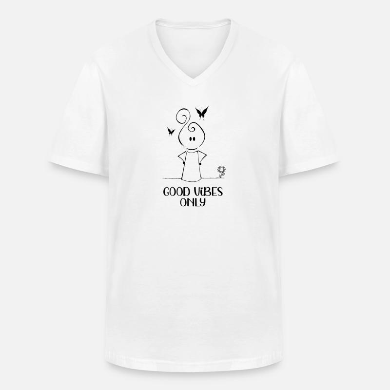 Good Vibrations Only - Männer-T-Shirt mit V-Ausschnitt - Weiß