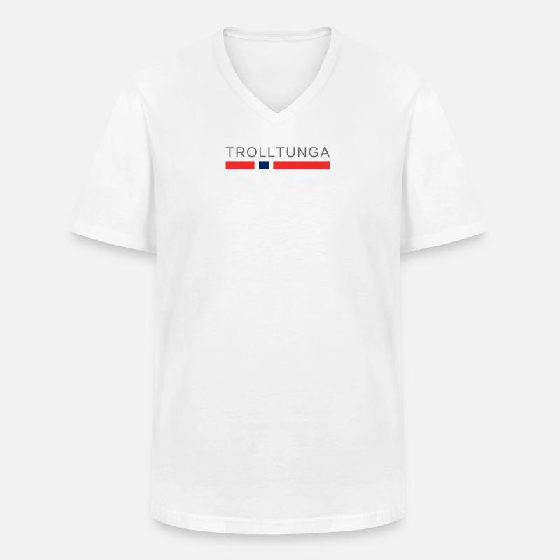 Trolltunga Norwegen - Männer-T-Shirt mit V-Ausschnitt - Weiß