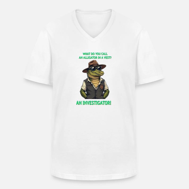 Ein Ermittler - Männer-T-Shirt mit V-Ausschnitt - Weiß