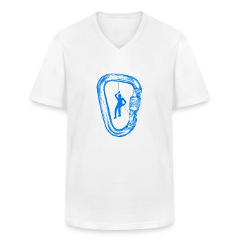 climber - Men's V-Neck T-Shirt - white - Front - AI Model Male 185 light (185cm)