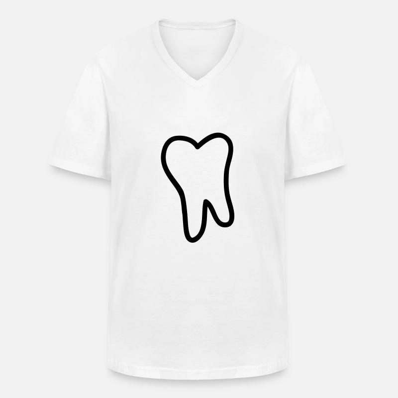tooth - Männer-T-Shirt mit V-Ausschnitt - Weiß