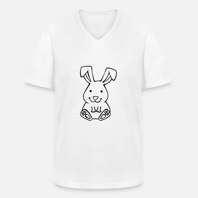 cute bunny - Männer-T-Shirt mit V-Ausschnitt - Weiß