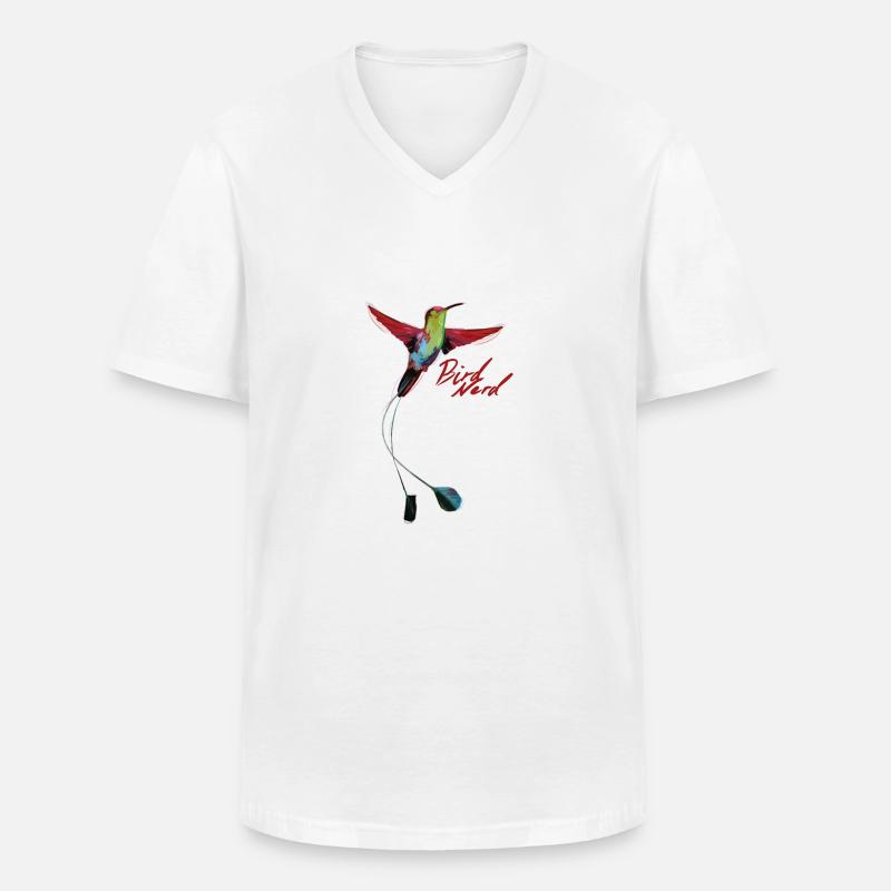 Bird Nerd - Männer-T-Shirt mit V-Ausschnitt - Weiß