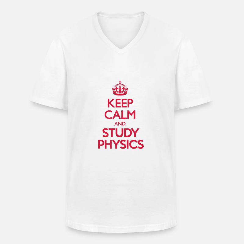 Keep Calm and Study Physics - Männer-T-Shirt mit V-Ausschnitt - Weiß