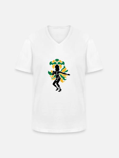 Samba - T-shirt col V Homme - blanc