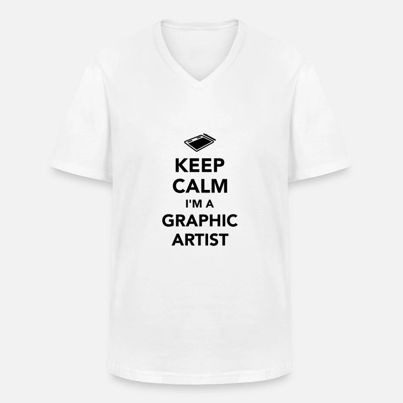 Grafiker - Männer-T-Shirt mit V-Ausschnitt - Weiß