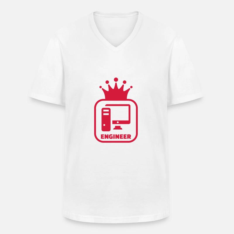 Computer / Informatiker / Aussenseiter / Ingenieur - Männer-T-Shirt mit V-Ausschnitt - Weiß