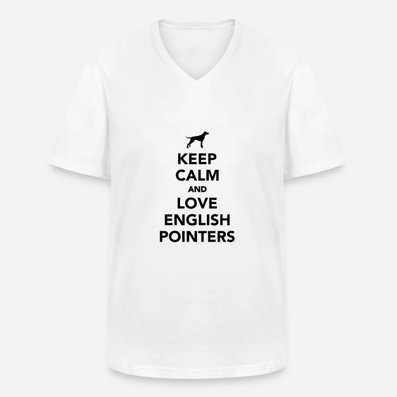 English Pointer - Männer-T-Shirt mit V-Ausschnitt - Weiß