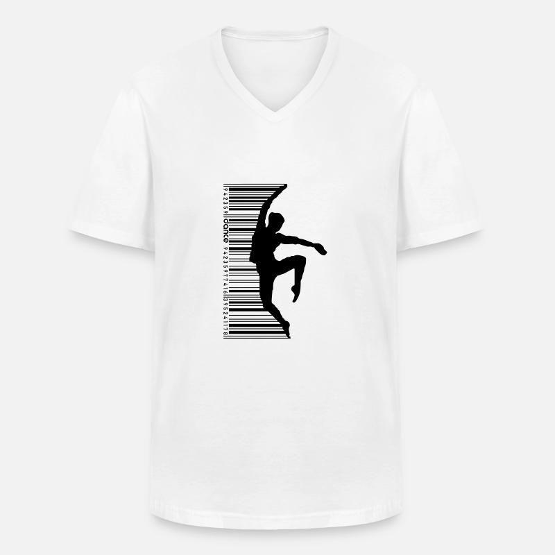 Tänzerin im QR Code Style - Männer-T-Shirt mit V-Ausschnitt - Weiß