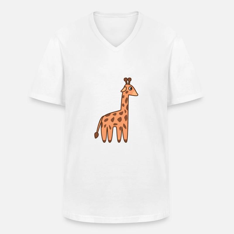 Giraffe - Männer-T-Shirt mit V-Ausschnitt - Weiß