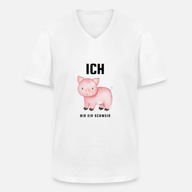 Ich bin ein Schwein - Männer-T-Shirt mit V-Ausschnitt - Weiß