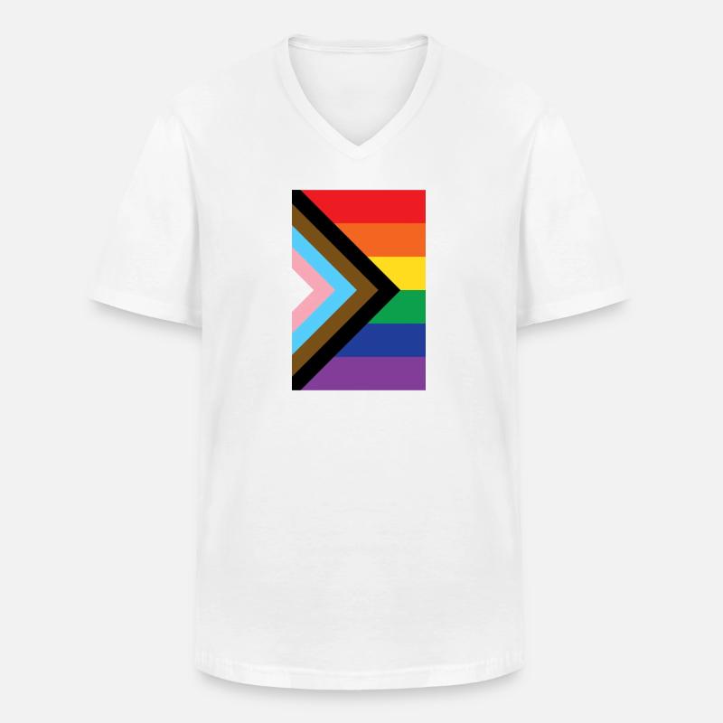 Pride Flagge - Männer-T-Shirt mit V-Ausschnitt - Weiß