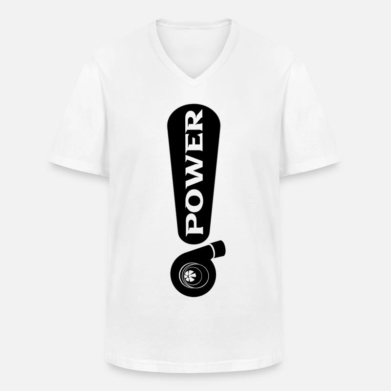 Turbo - Männer-T-Shirt mit V-Ausschnitt - Weiß