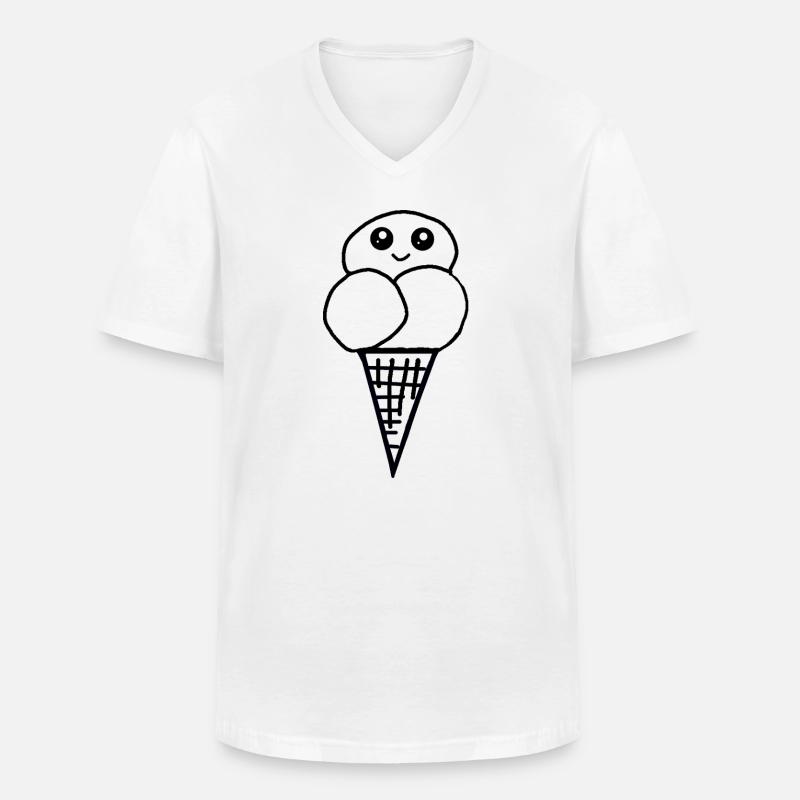 Eis Eiswaffel Eistüte Eiscreme Eiskrem - Men's V-Neck T-Shirt - white