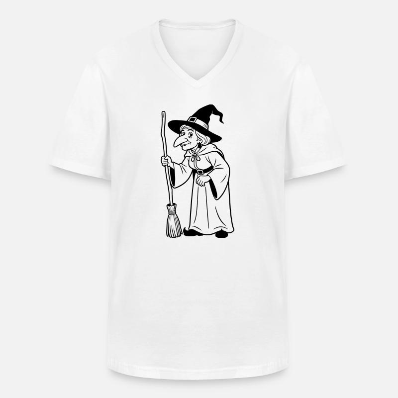 witch - Men's V-Neck T-Shirt - white
