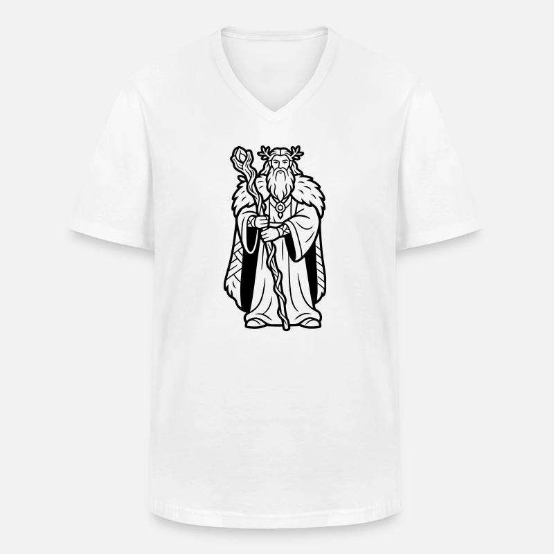 Druide - Männer-T-Shirt mit V-Ausschnitt - Weiß