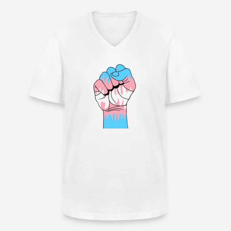 Trans Faust - Männer-T-Shirt mit V-Ausschnitt - Weiß