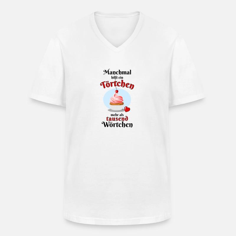 Ein Törtchen hilfe - Männer-T-Shirt mit V-Ausschnitt - Weiß