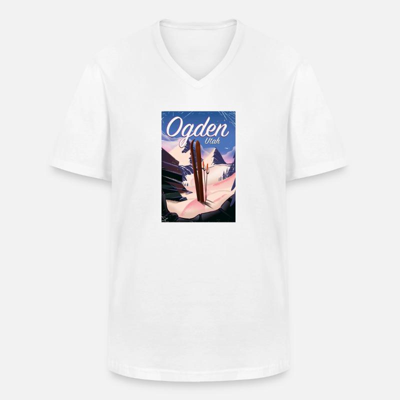 Ogden Utah Ski Poster - Männer-T-Shirt mit V-Ausschnitt - Weiß