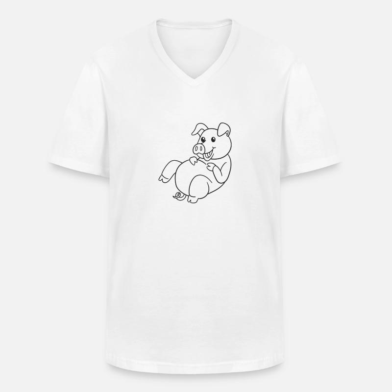 Schwein, Schweine, Geschenk, Geschenkidee - Männer-T-Shirt mit V-Ausschnitt - Weiß