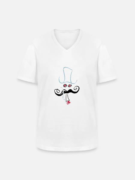 hipster_13.ai - Männer-T-Shirt mit V-Ausschnitt - Weiß