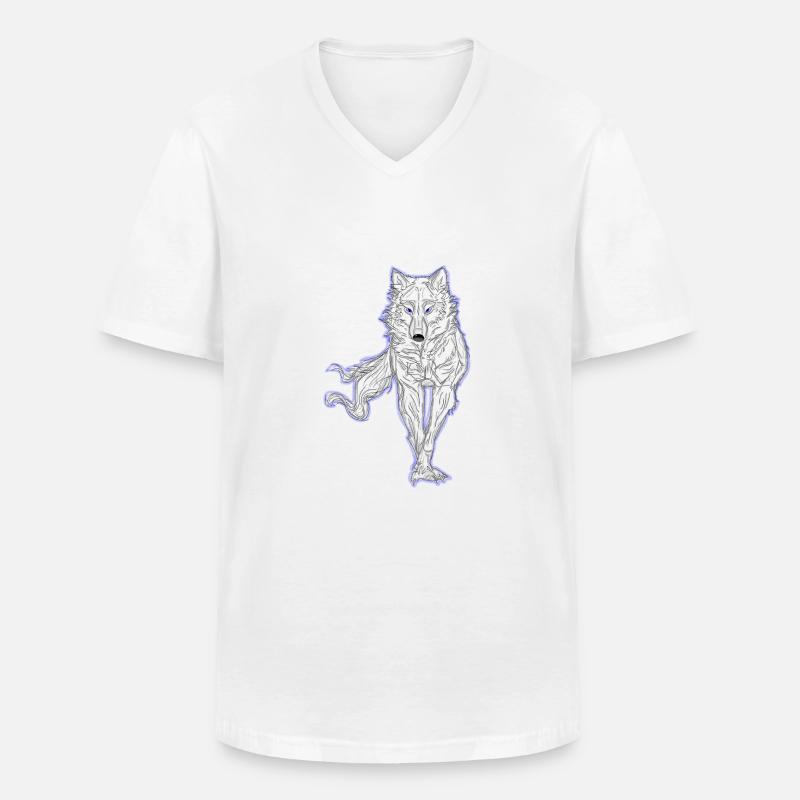 anime wolf - Männer-T-Shirt mit V-Ausschnitt - Weiß
