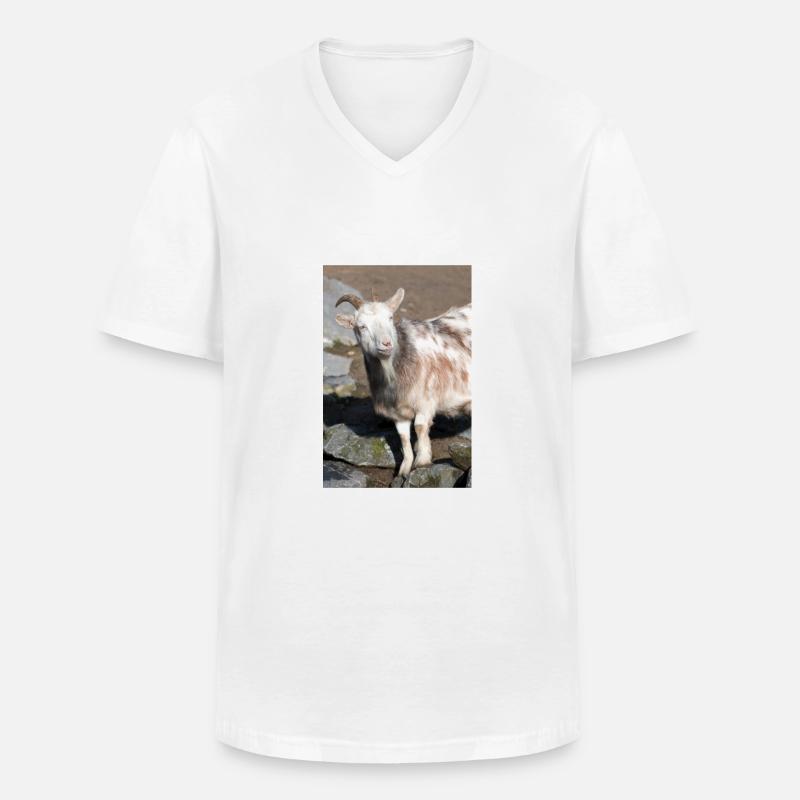 Zwergziege oder Zwergziege - Männer-T-Shirt mit V-Ausschnitt - Weiß
