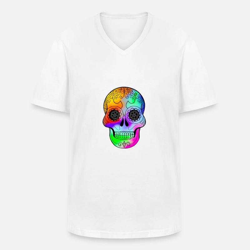 Einheits-Schädel - Männer-T-Shirt mit V-Ausschnitt - Weiß
