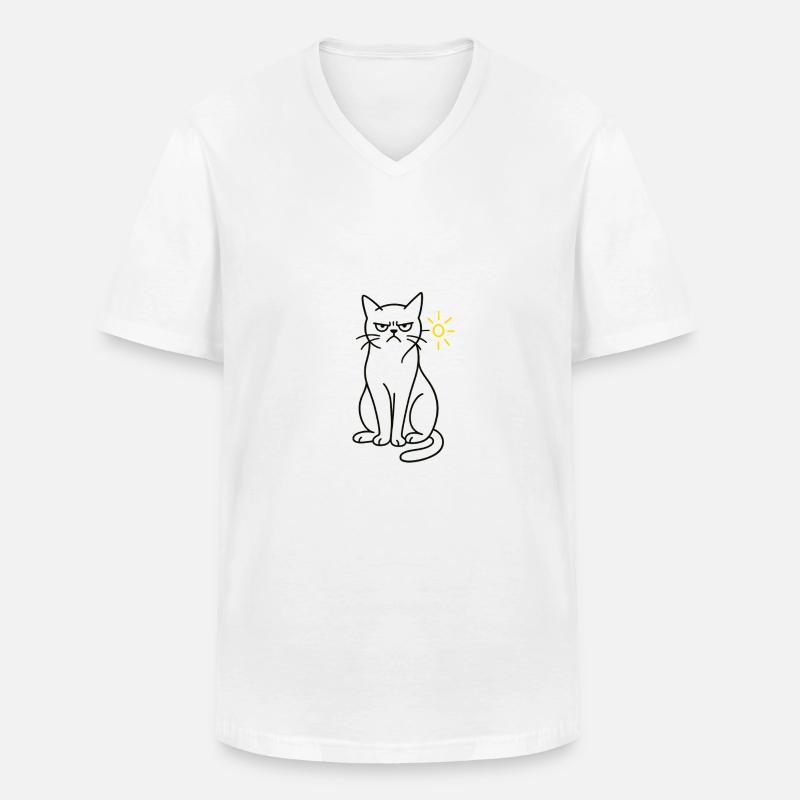 Grumpy - Männer-T-Shirt mit V-Ausschnitt - Weiß