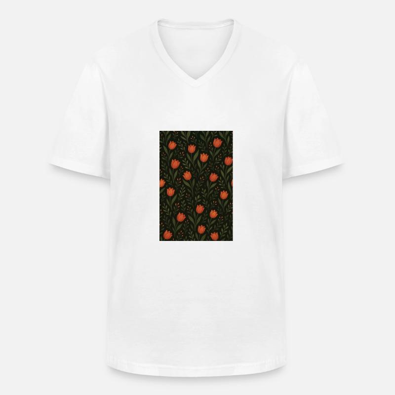 Tulip Pattern - Men's V-Neck T-Shirt - white