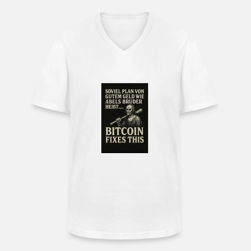 Bitcoin fixes this - Männer-T-Shirt mit V-Ausschnitt - Weiß