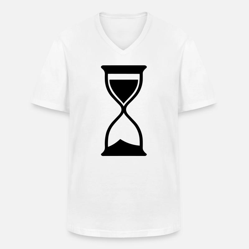 Stundenglas - Männer-T-Shirt mit V-Ausschnitt - Weiß