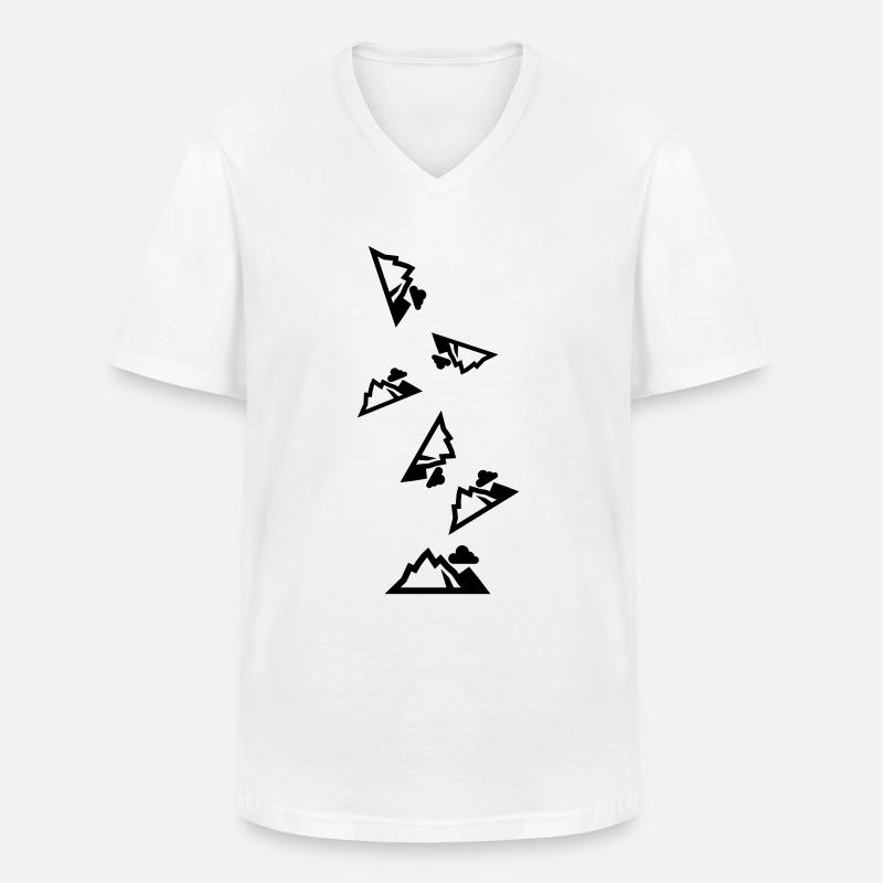 Berge Mountains Silhouette - Männer-T-Shirt mit V-Ausschnitt - Weiß