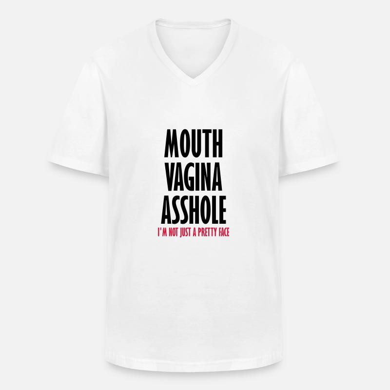 Hübsches Gesicht - Männer-T-Shirt mit V-Ausschnitt - Weiß